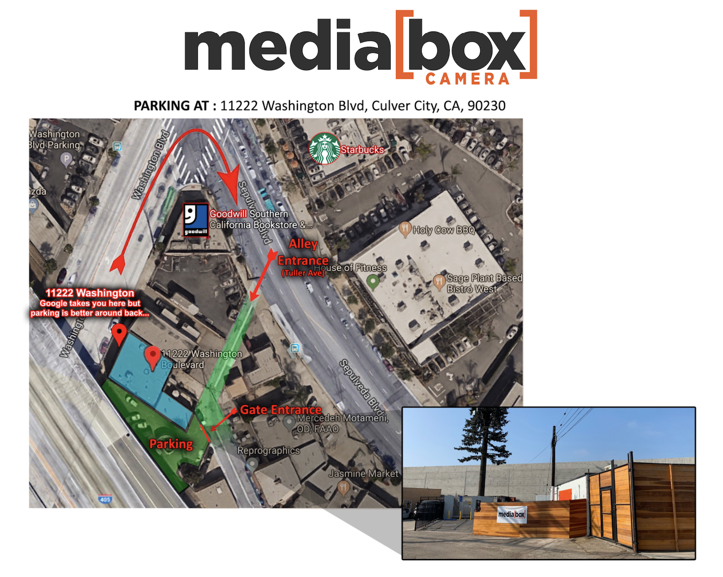 Parking and directions map